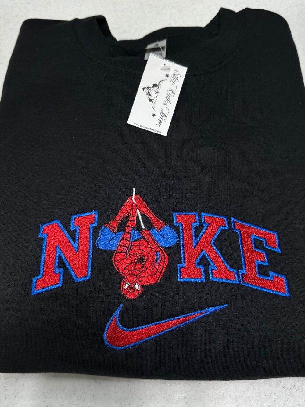 Nike Spiderman Sweatshirt YOUTH Embroidered Kids Boy Girl Unisex Crewneck Gift